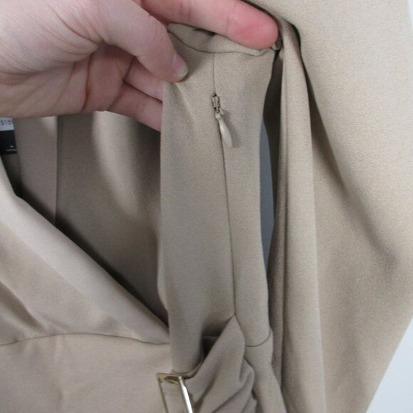 Tommy Hilfiger Knee-Length Wrap Dress Long Sleeve Belted Work Office 12 Tan 670 - Picture 8 of 11